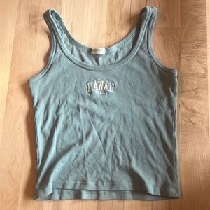 Brandy Melville Green Hawaii Tank Top